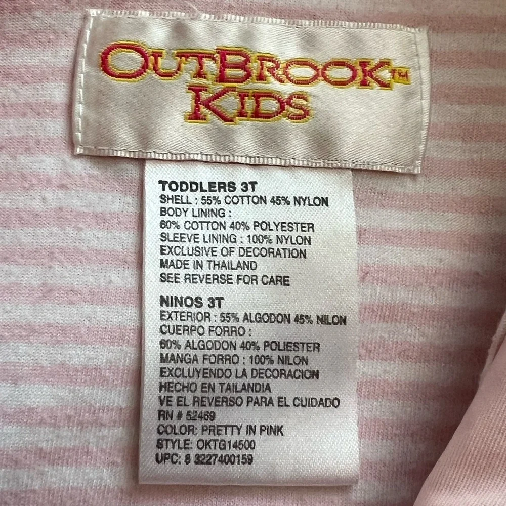 Outbrook Baby Pink Kids Raincoat/Utility Jacket Size 3T